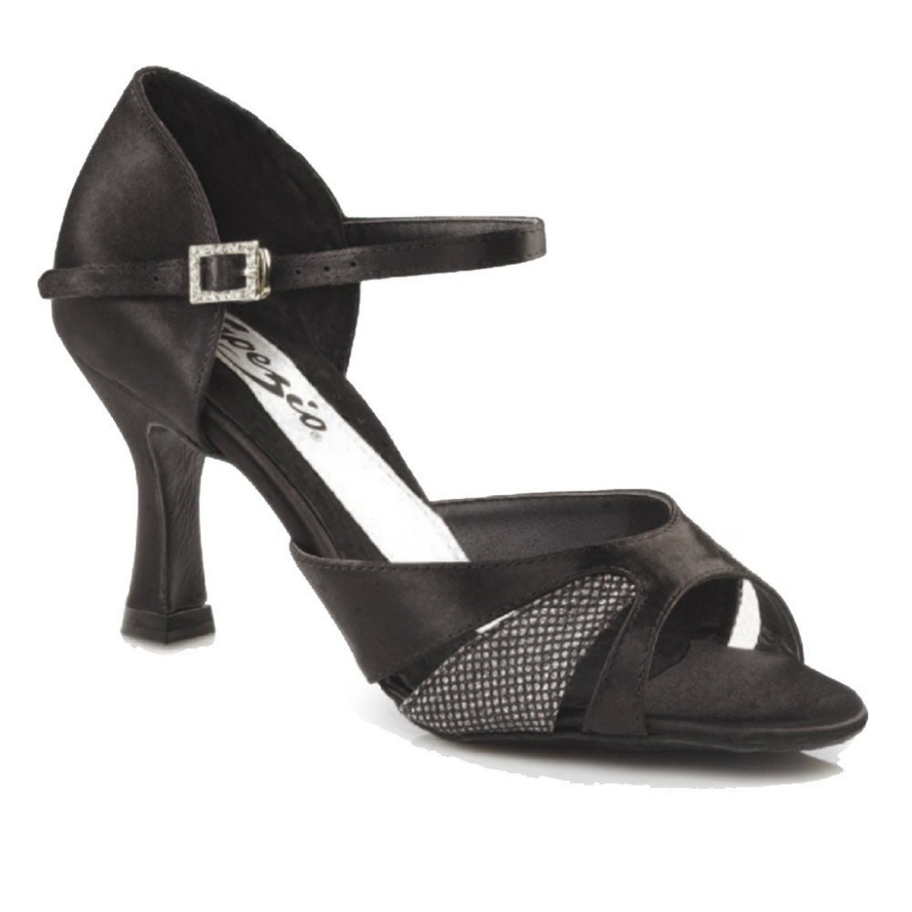 Capezio ballroom shoe 2.5” heel black satin 5M